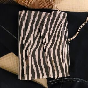 JIMMY CHOO Purse zebra vintage evening silver chain